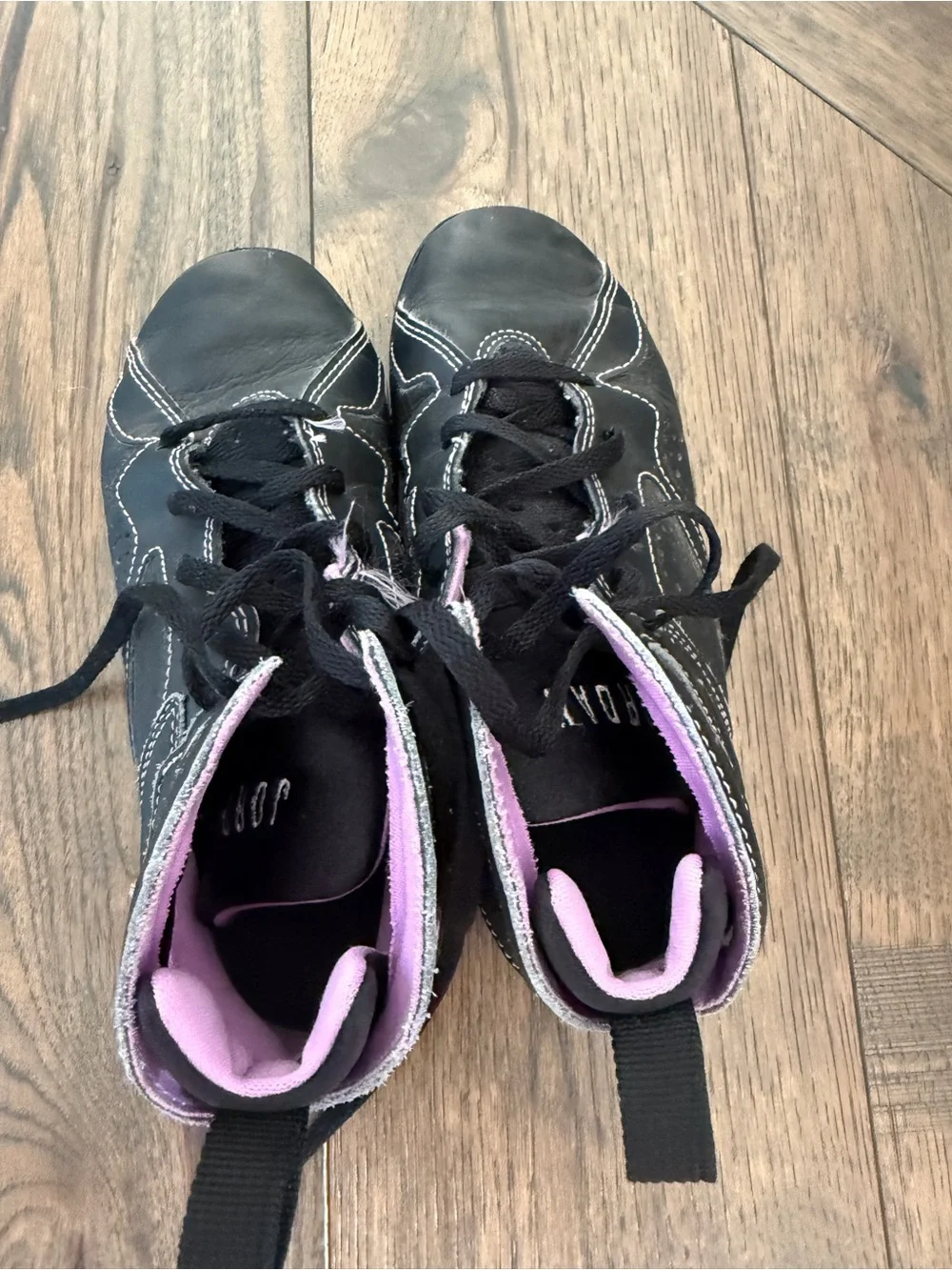Jordan Kids Black and Purple High-Top Sneakers